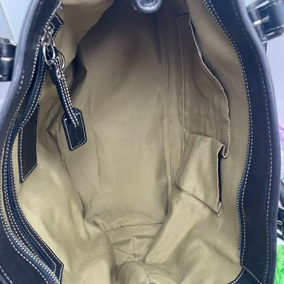 Coach Hampton EUC Black Leather Tote Bag - Picture 8 of 13